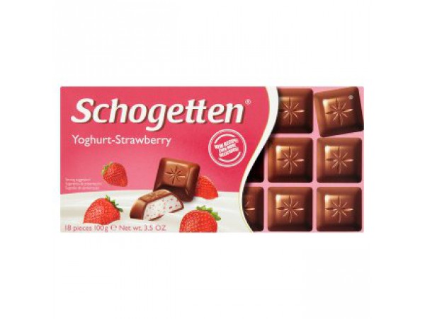 Schogetten молочный шоколад с клубнично-йогуртовой начинкой 100 г
